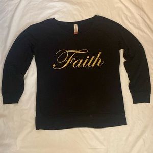FAITH Lightweight Sweatshirt, Black with Gold Writing           
New condition!
